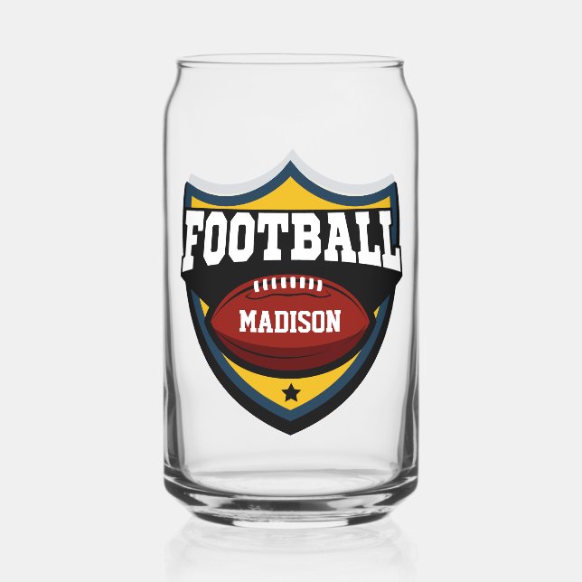 Individuelle Name Football-Logo Dosenglas (Rückseite)