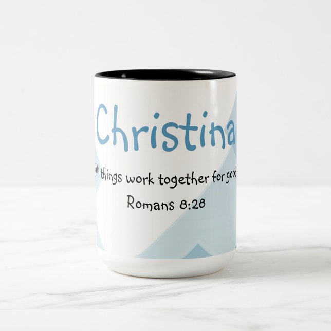 Individuelle Name fördert inspirierendes Bibelange Zweifarbige Tasse (Mittel)