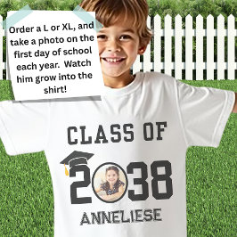 Individuelle Name, Foto, Handprint-Klasse von 2038 T-Shirt