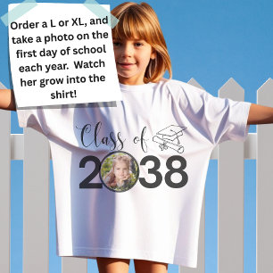 Individuelle Name, Foto, Handprint-Klasse von 2038 T-Shirt