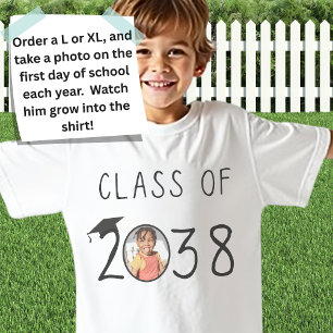 Individuelle Name, Foto, Handprint-Klasse von 2038 T-Shirt
