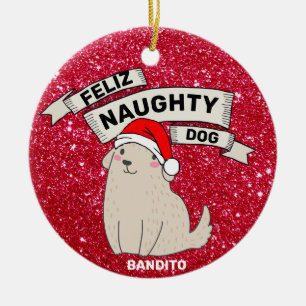 individuelle Name Foto Personalisiert Feliz Naught Keramik Ornament
