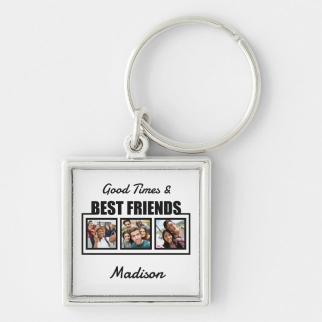 Individuelle Name, Foto und Farbe der besten Freun Schlüsselanhänger (Vorne)