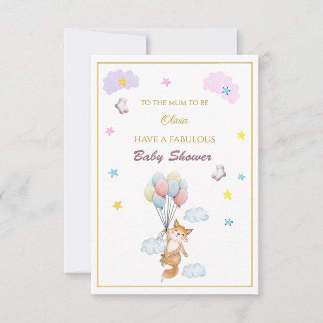 Individuelle Name Fox schwimmende Ballons Babydusc (Vorderseite)