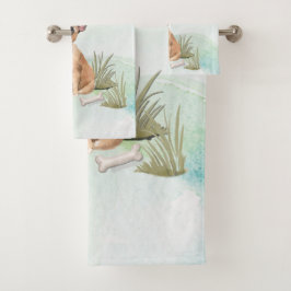 Individuelle Name Französischer Bulldogge Badhandtuch Set