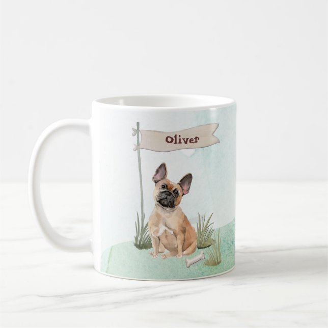 Individuelle Name Französischer Bulldogge Kaffeetasse (Links)