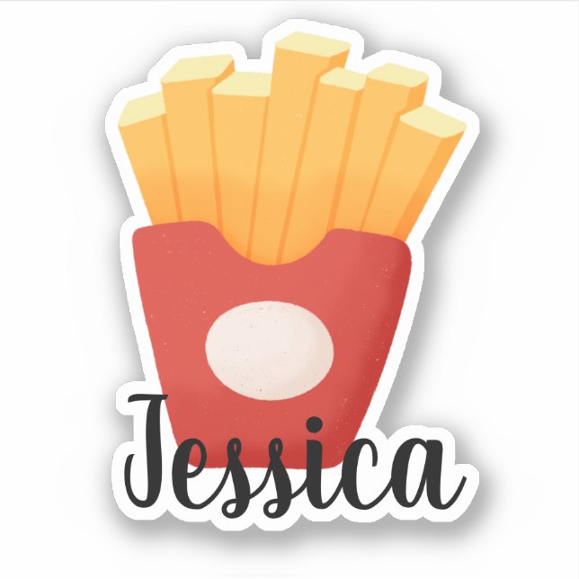 INDIVIDUELLE NAME FRENCH FRIES AUFKLEBER (Vorderseite)