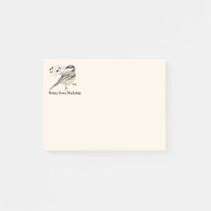 Individuelle Name Fun Chickadee Bird Kunst, Dichtu Post-it Klebezettel