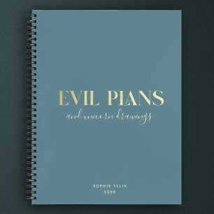 Individuelle Name Fun Cool Chic EVIL PLANS Planer Notizbuch