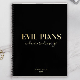 Individuelle Name Fun Cool Chic EVIL PLANS Planer Notizbuch