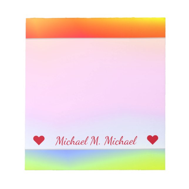 Individuelle Name; Fun Multicolore-Rainbow-ähnlich Notizblock (Vorderseite)