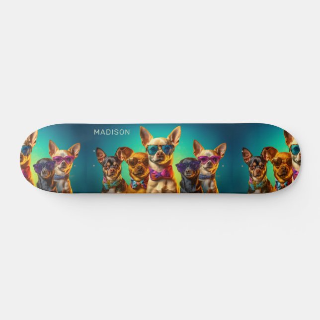 Individuelle Name Funny Dogs Skateboard (Horizontal)