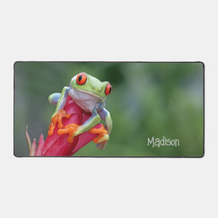 Individuelle Name Funny Frog Schreibtischunterlage