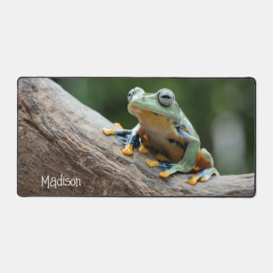 Individuelle Name Funny Frog Schreibtischunterlage