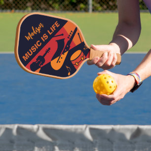 individuelle Name für abstrakte Musik und Text Pickleball Schläger