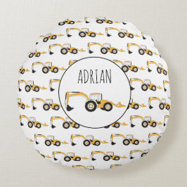 Individuelle Name für den Backhofsbau Rundes Kissen