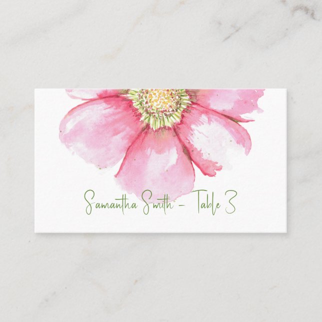 Individuelle Name für die Blume von Handgemalten W Platzkarte (Vorderseite)