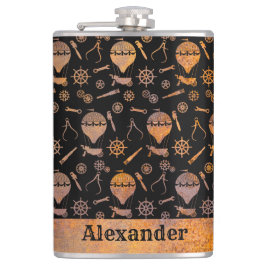 Individuelle Name für große Steampunk-Balloons Flachmann