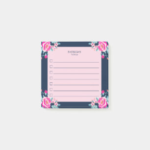 Individuelle Name für lebendige, Hot-Pink-Rose Post-it Klebezettel