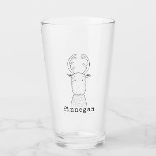 Individuelle Name für niedliche Reindeer Simple Li Glas