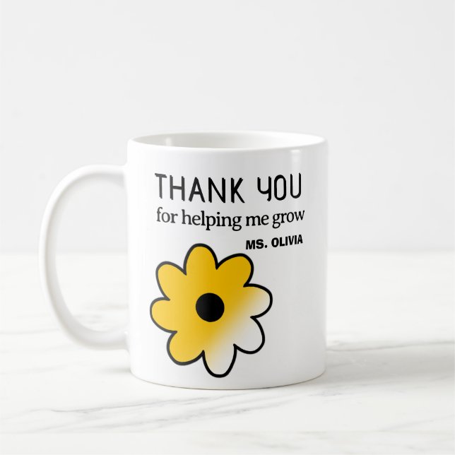 Individuelle Name für personalisierte Lehrerbewert Kaffeetasse (Links)