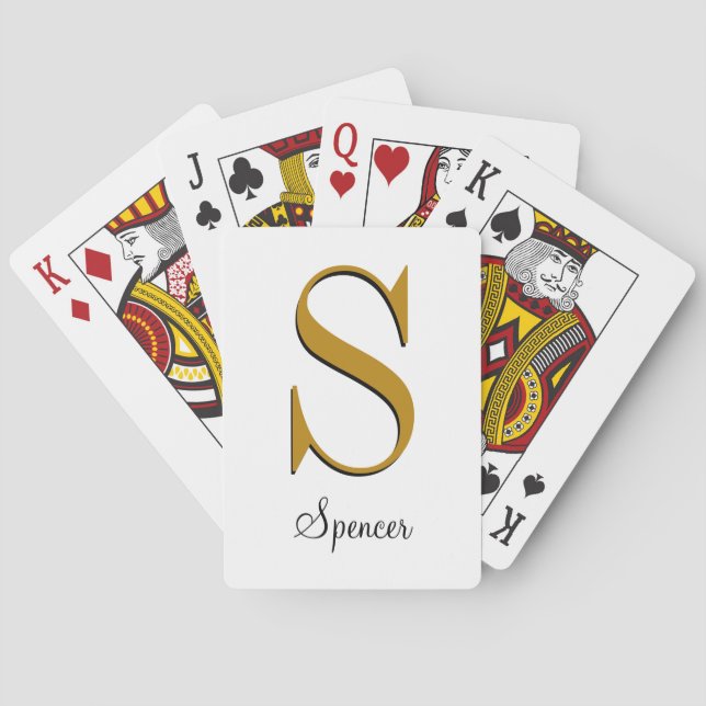 Individuelle Name für Personalisierte Monogramme a Spielkarten (Rückseite)
