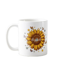 Individuelle Name für Retro-Sonnenblumengeschenk