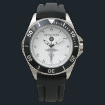 Individuelle Name für Tierarzneimittel Armbanduhr<br><div class="desc">Eine elegante individuelle Name- und Nachname-Monogramm-Uhr,  die auf die Mitarbeiter im Veterinärbereich zugeschnitten ist. Alle Elemente dieses Designs anpassbar,  drücken Sie einfach die Anpassungstaste.</div>
