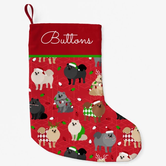 Individuelle Name für Weihnachten Spitz Kleiner Weihnachtsstrumpf (Vorderseite)