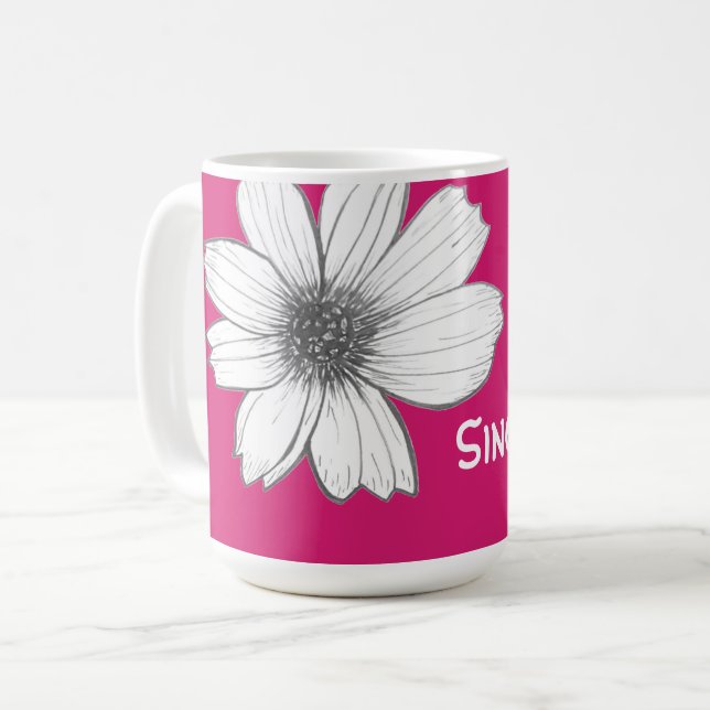 Individuelle Name Fuscia Pink Kaffeetasse (Vorderseite Links)