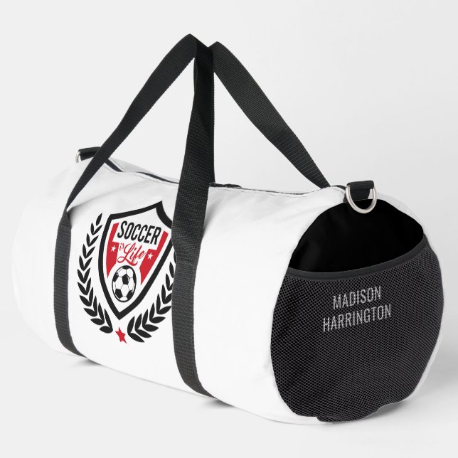 Individuelle Name-Fußball-Logo Duffle Bag (Rechte Ecke)
