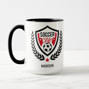 Individuelle Name-Fußball-Logo-Tasse Tasse