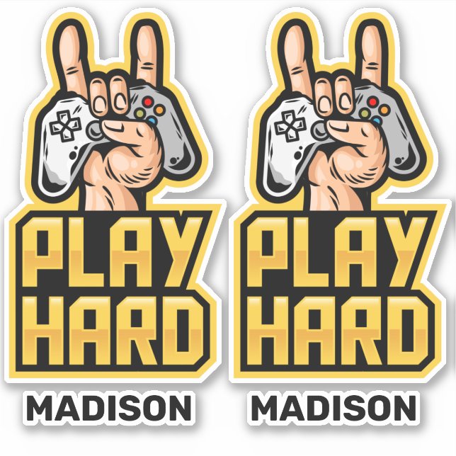 Individuelle Name Gamer-Aufkleber Aufkleber (Vorderseite)