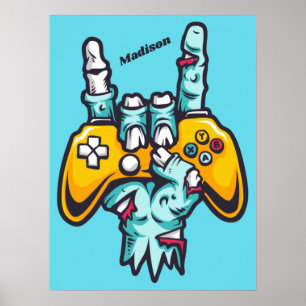Individuelle Name Gamer Zombie Poster