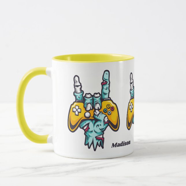 Individuelle Name Gamer Zombie Tasse (Links)