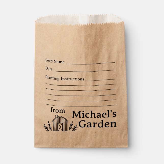 Individuelle Name Garden Seed Bag Umschlag Geschenktütchen (Vorderseite)