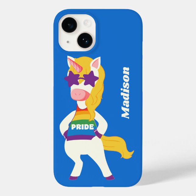 Individuelle Name Gay Unicorn Case-Mate iPhone Hülle (Rückseite)