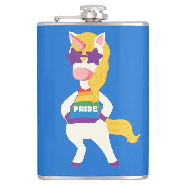 Individuelle Name Gay Unicorn Flachmann (Vorderseite)