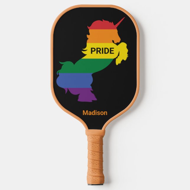 Individuelle Name Gay Unicorn Pickleball Schläger (Vorderseite)