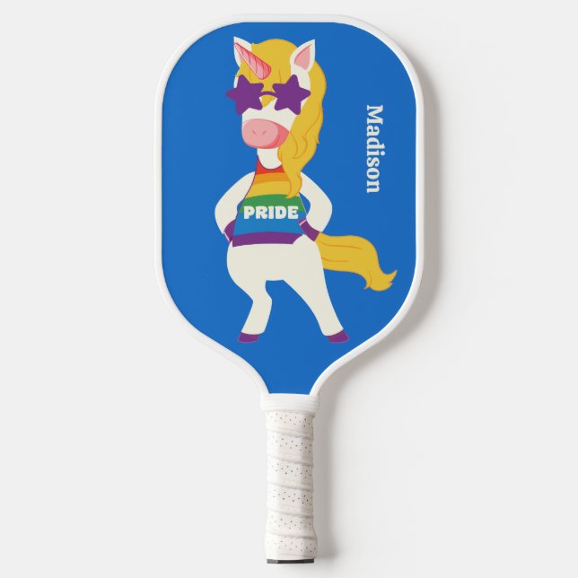Individuelle Name Gay Unicorn Pickleball Schläger (Vorderseite)