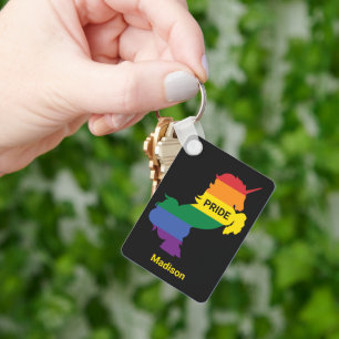 Individuelle Name Gay Unicorn Schlüsselanhänger