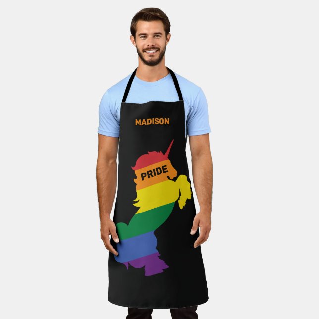 Individuelle Name Gay Unicorn Schürze (Getragen)