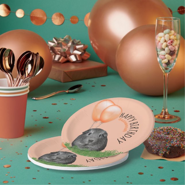 Individuelle Name Geburtstagsfeiertage Guinea Schw Pappteller (Multi)