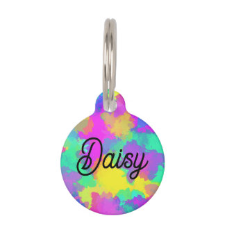 Individuelle Name Gefärbte Krawatte Wasserfarbene Haustiermarke