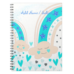 Individuelle Name/Gegenstand Niedlicher Regenbogen Notizblock
