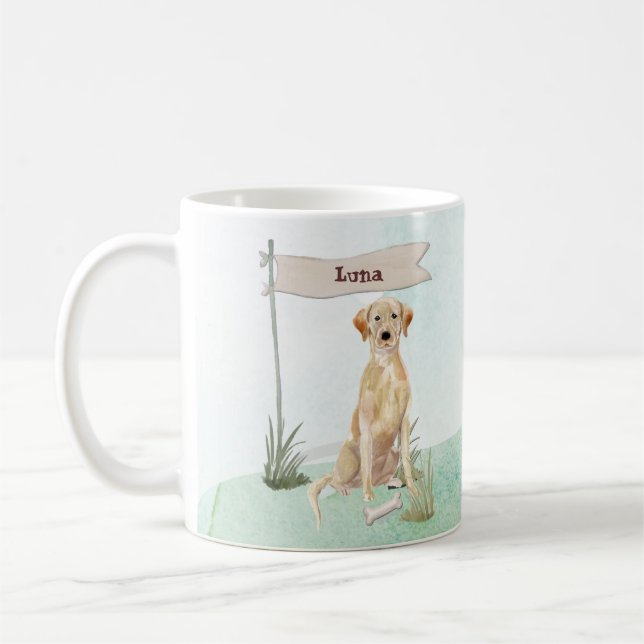 Individuelle Name Gelbe Labrador Haustier Kaffeetasse (Links)