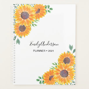 Individuelle Name Gelbe Sonnenblume Planer