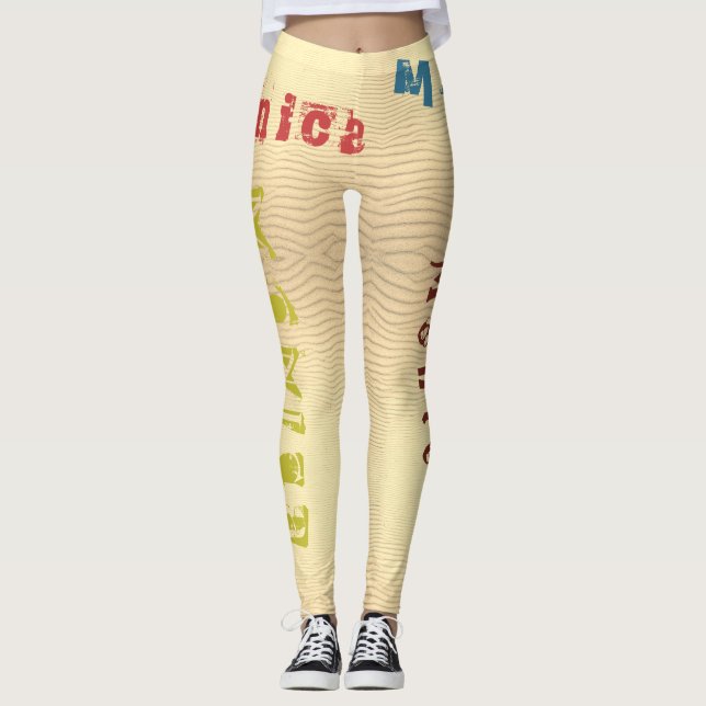 Individuelle Name Gelbe Wüste Sand Leggings (Vorderseite)