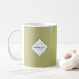 Individuelle Name Geometric Warm Neutral Polka Dot Kaffeetasse