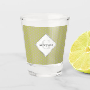 Individuelle Name Geometric Warm Neutral Polka Dot Schnapsglas